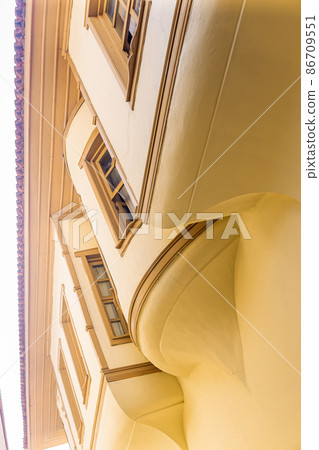 elements of a traditional vintage Ottoman house in the historical center of Antalya 86709551