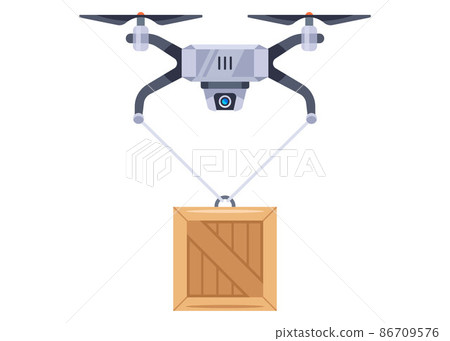 cargo copter delivers products to the client. 86709576