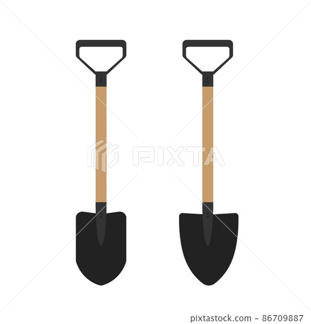 Shovel isolated on white background. Flat design. Garden equipment Vector illustration. 86709887