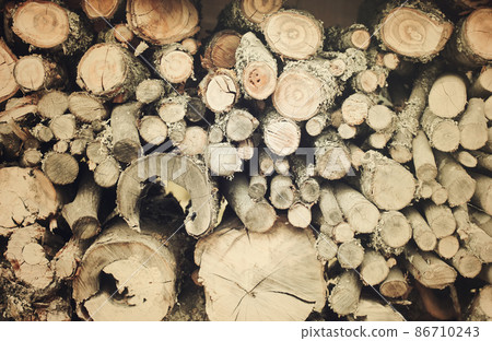 Chopped firewood on a stack Chopped firewood on a stack 86710243