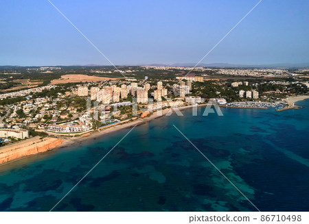 Aerial view sandy beach of Dehesa de Campoamor Aerial view sandy beach of Dehesa de Campoamor 86710498