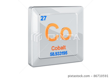 Cobalt Co, chemical element sign. 3D rendering Cobalt Co, chemical element sign. 3D rendering 86710591