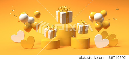Hearts with gift boxes - Appreciation and love theme Hearts with gift boxes - Appreciation and love theme 86710592