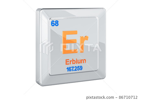 Erbium Er, chemical element sign. 3D rendering 86710712