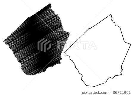 Johnston County, North Carolina State (U.S. county, United States of America, USA, U.S., US) map vector illustration, scribble sketch Johnston map 86711901