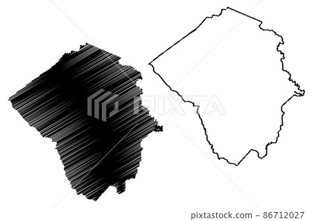 Pitt County, North Carolina State (U.S. county, United States of America, USA, U.S., US) map vector illustration, scribble sketch Pitt map 86712027