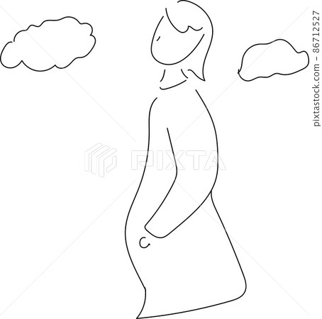 一名孕婦的線條藝術插圖 一名孕婦的線條藝術插圖 86712527