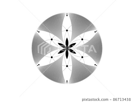 Seed of life symbol Sacred Geometry. Logo icon  Geometric mystic mandala of alchemy esoteric Flower of Life. Vector black tattoo divine meditative amulet isolated on white background 86713438