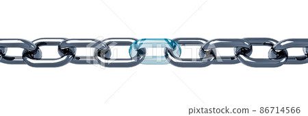 3d model of a chain with a glass link in the center isolated on a white background 3d model of a chain with a glass link in the center isolated on a white background 86714566