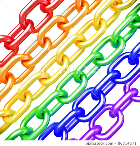 Rainbow chain 3d model isolated on white background 86714571