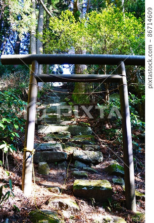 Tsukuba Mountain Range Kabasan Shrine Torii to the main shrine worship hall Tsukuba Mountain Range Kabasan Shrine Torii to the main shrine worship hall 86714609