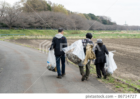 Environmental protection activities: People picking up trash Environmental protection activities: People picking up trash 86714727