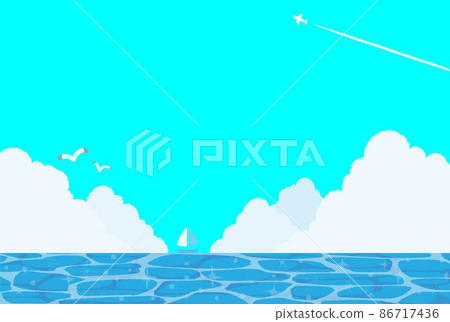簡單的夏日海景插畫 簡單的夏日海景插畫 86717436