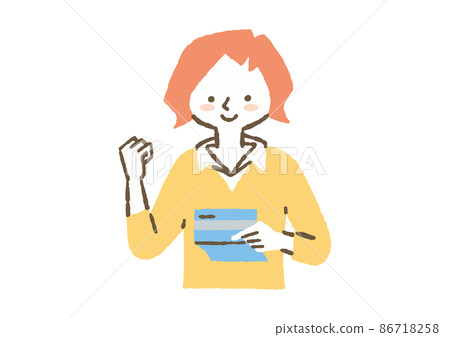 看存摺膽量構成的女性_顏色 看存摺膽量構成的女性_顏色 86718258
