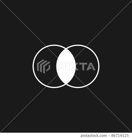 Retrowave aesthetics outline composition of intersecting circles. Synthwave black and white composition of circles 1980s style. Retrowave design element for poster, banner, etc. Vector Retrowave aesthetics outline composition of intersecting circles. Synthwave black and white composition of circles 1980s style. Retrowave design element for poster, banner, etc. Vector 86719125