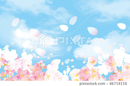 Cherry blossom dance background illustration material 86719158