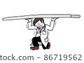 Illustration of a doctor carrying a burden 86719562