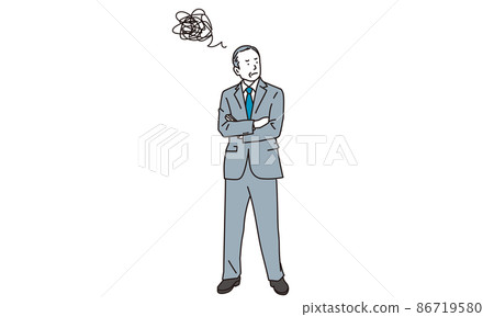 Asian businessman suffering from arm crossing 86719580