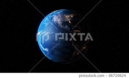 Planet earth with realistic geography surface and orbital 3D cloud atmosphere Planet earth with realistic geography surface and orbital 3D cloud atmosphere 86720624