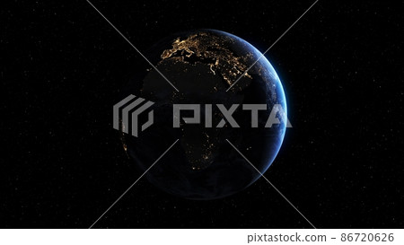 Planet earth with realistic geography surface and orbital 3D cloud atmosphere Planet earth with realistic geography surface and orbital 3D cloud atmosphere 86720626