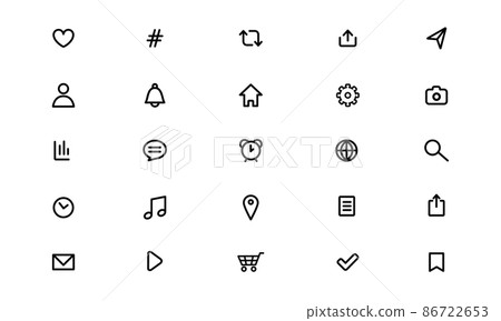 Vector illustration set of SNS icons 86722653