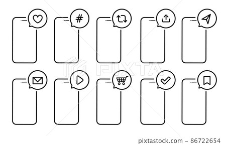 Vector illustration set of SNS icons Vector illustration set of SNS icons 86722654