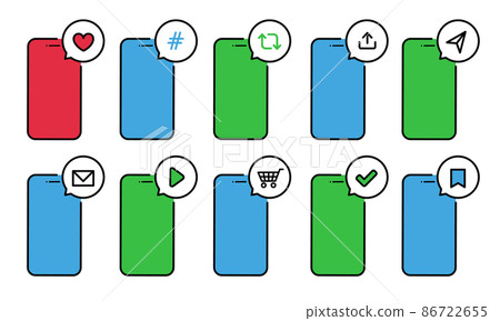 Vector illustration set of SNS icons Vector illustration set of SNS icons 86722655