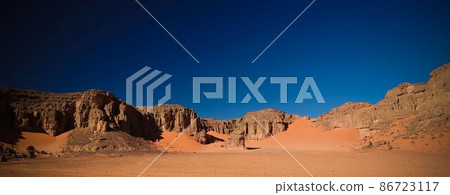 Abstract Rock formation at Tamezguida in Tassili nAjjer national park, Algeria 86723117