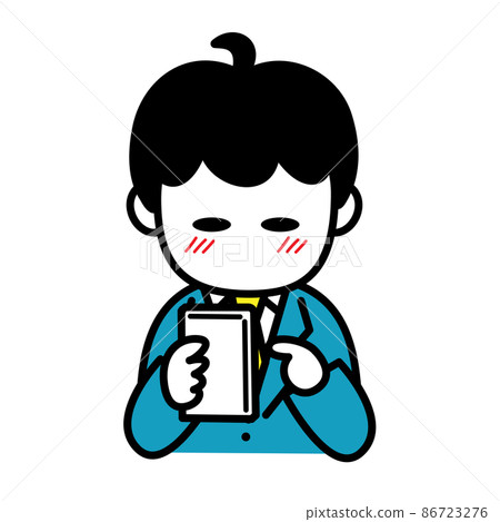 男性上班族智能手機尷尬上身插圖集 男性上班族智能手機尷尬上身插圖集 86723276