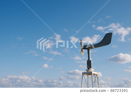 Wind direction anemometer and blue sky science weather weather sunny background material 86723391