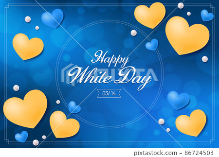 白色情人節（帶字母的藍色背景） 86724503