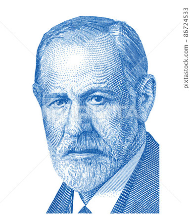 Sigmund Freud Portrait from Austria schilling Banknote. Austrian famous neurologist who founded the discipline of psychoanalysis. Sigmund Freud 1856-1939 Sigmund Freud Portrait from Austria schilling Banknote. Austrian famous neurologist who founded the discipline of psychoanalysis. Sigmund Freud 1856-1939 86724533