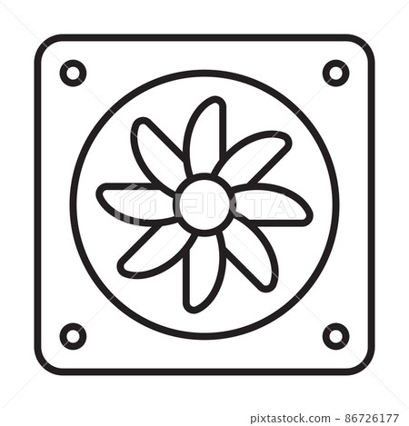 Exhaust fan outline icon vector for graphic design, logo, website, social media, mobile app, UI Exhaust fan outline icon vector for graphic design, logo, website, social media, mobile app, UI 86726177