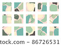 Trendy background set. Cards with minimal organic abstract shapes. Simple geometric backgrounds in pastel colors. Vector illustration for social posts, hilights or story 86726531
