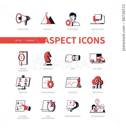 Business - modern line design style icon set - Stock Illustration ...