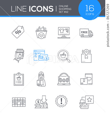 Online shopping - modern line design style icon... - Stock Illustration ...