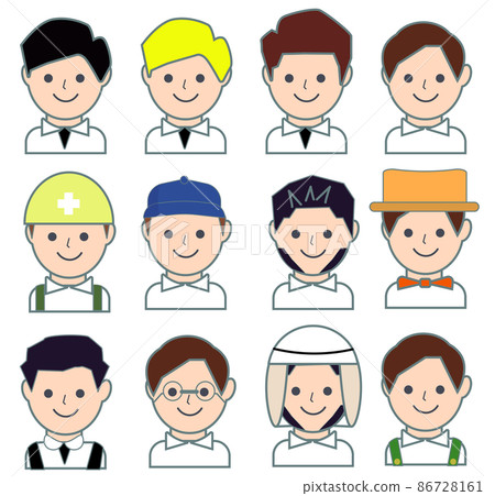 各種男性圖標集上身插圖 各種男性圖標集上身插圖 86728161