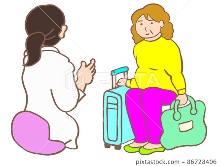 精神病學自願住院檢查一名患有雙相情感障礙的婦女和一名精神病醫生的插圖 精神病學自願住院檢查一名患有雙相情感障礙的婦女和一名精神病醫生的插圖 86728406