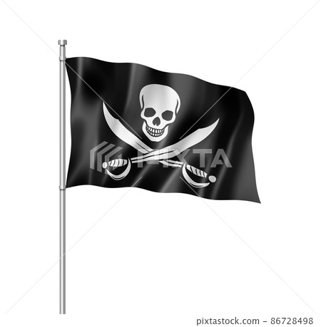 Pirate flag, Jolly Roger isolated on white 86728498