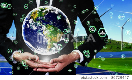 Conceptual environmental conservation and sustainable ESG development 86729447