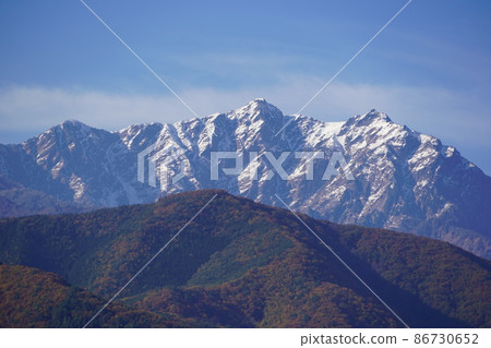 Reishoji是位於北阿爾卑斯山腳下的長野縣大町市的曹洞宗寺廟。從周邊地區看是北方。 86730652