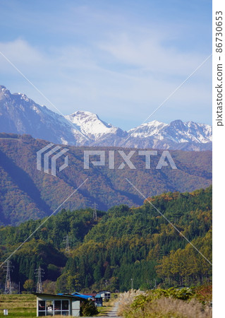 Reishoji是位於北阿爾卑斯山腳下的長野縣大町市的曹洞宗寺廟。從周邊地區看是北方。 86730653