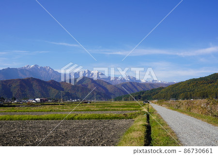 Reishoji is a Soto sect temple located in Omachi City, Nagano Prefecture, at the foot of the Northern Alps. It is the north seen from the surrounding area. 86730661