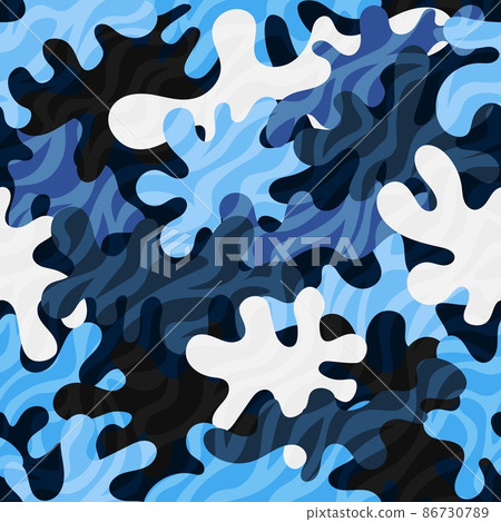 Camouflage pattern background. Classic clothing style masking camo repeat print Camouflage pattern background. Classic clothing style masking camo repeat print 86730789