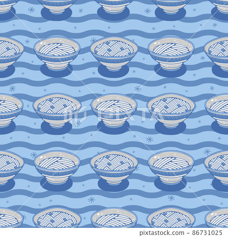 Noodle plates seamless pattern 86731025