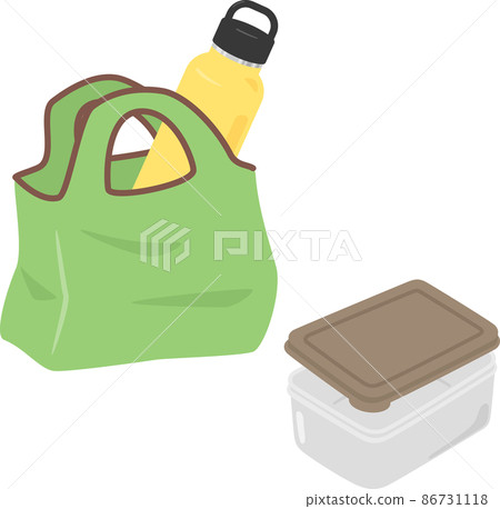 攜帶袋中的水瓶和食品容器 86731118