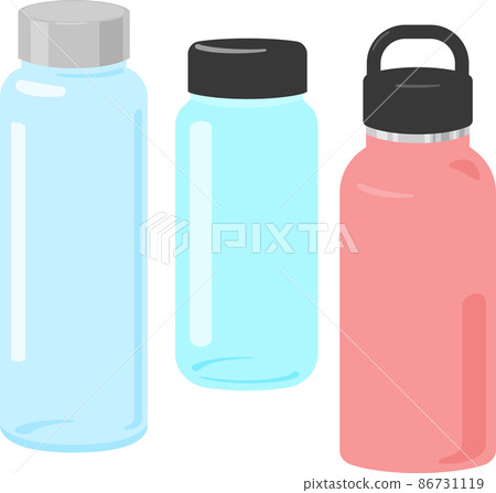 插圖集玻璃和金屬水瓶 86731119