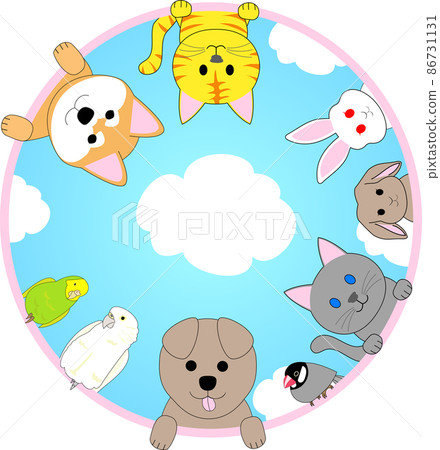 動物框架貓、狗、兔子、虎皮鸚鵡、鸚鵡、爪哇麻雀 86731131