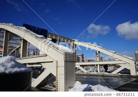 Morioka Kaiun Bridge in winter Morioka Kaiun Bridge in winter 86731211