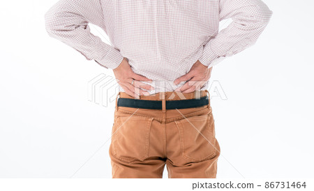 Senior male part of low back pain Senior male part of low back pain 86731464